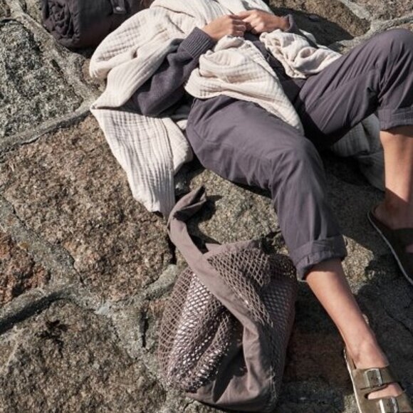 Scandinavian Net Shoulder Bag - Clay - Mesh Bag Big - Organic Cotton NWT Unisex - Picture 6 of 14